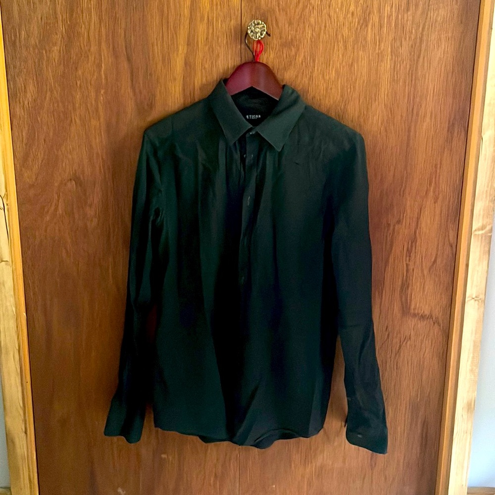 Green casual button down